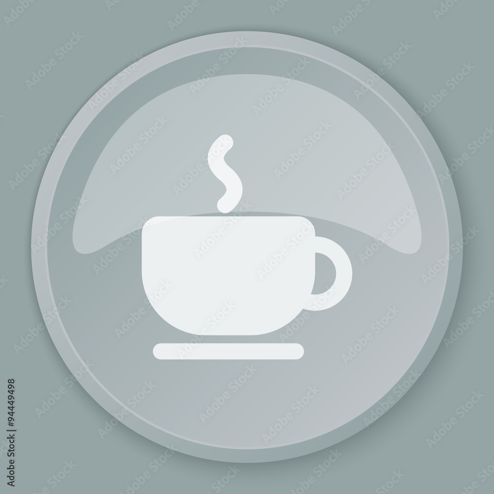 White Coffee icon on grey web button White Coffee icon on grey web button