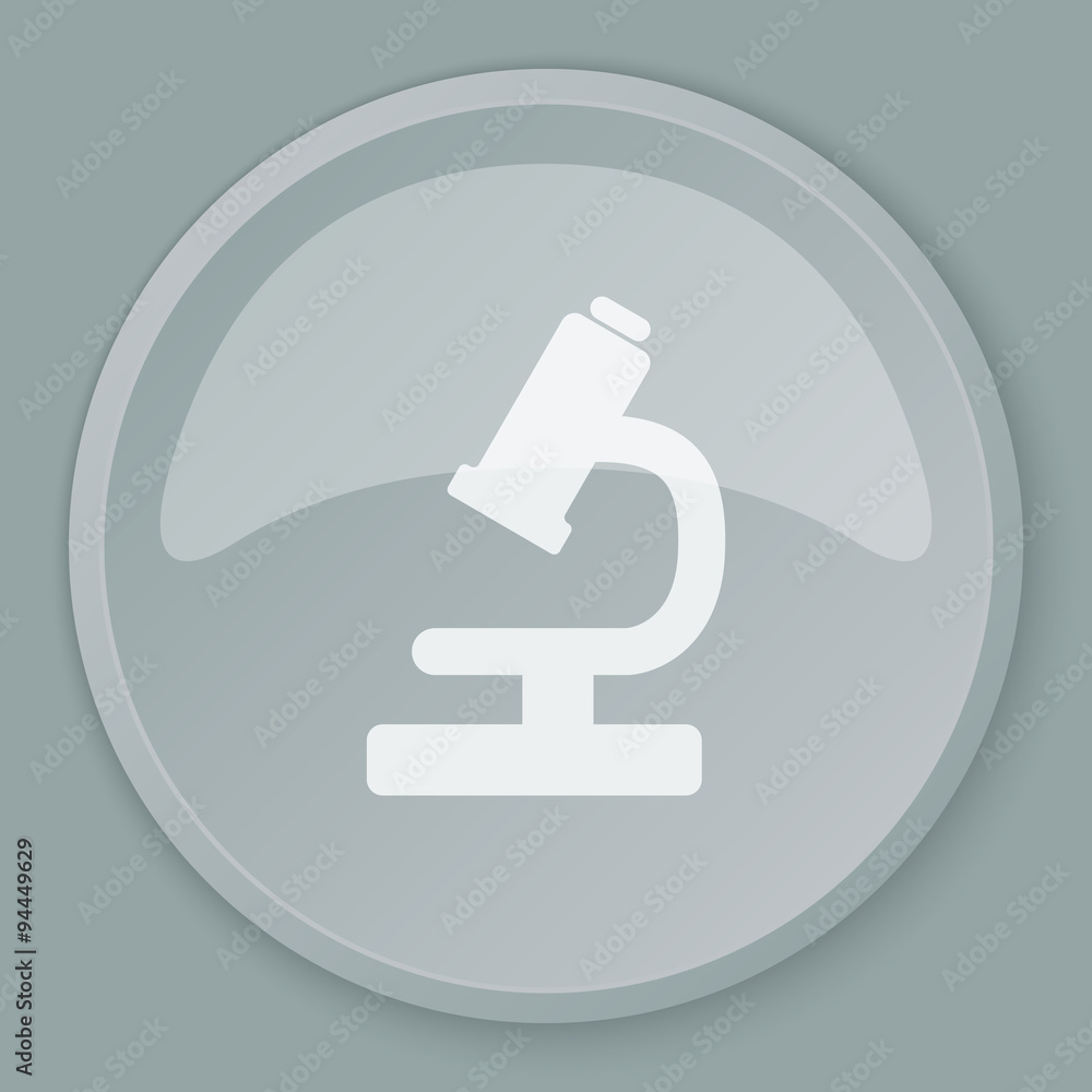 White Microscope icon on grey web button White Microscope icon on grey web button