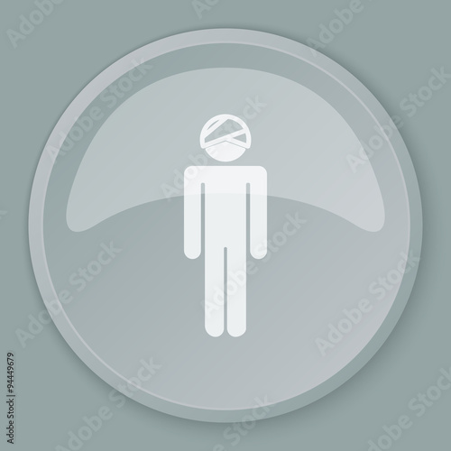 White Head icon on grey web button