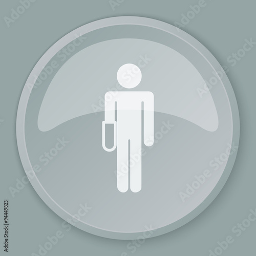 White Hand icon on grey web button