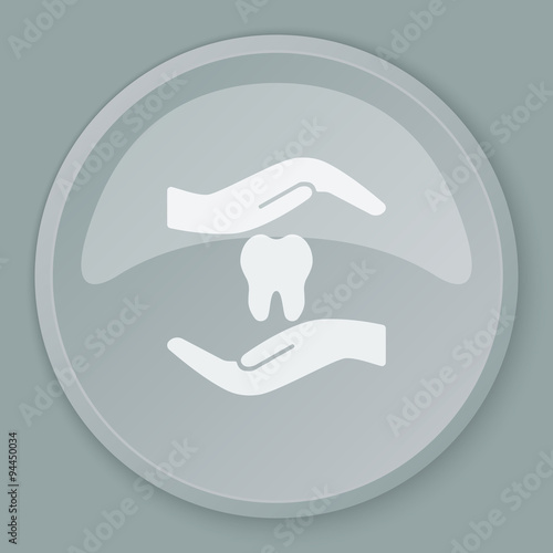 White Dental Care icon on grey web button