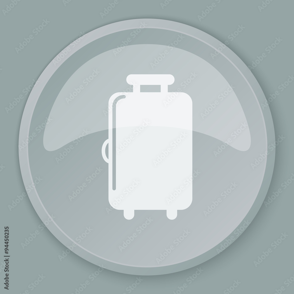White Luggage icon on grey web button White Luggage icon on grey web button