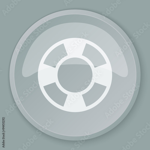 White Life Buoy icon on grey web button