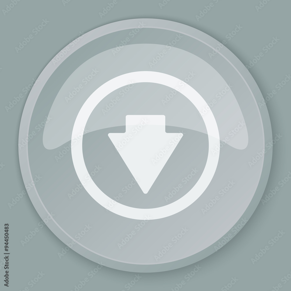 White Arrow Down icon on grey web button White Arrow Down icon on grey web button