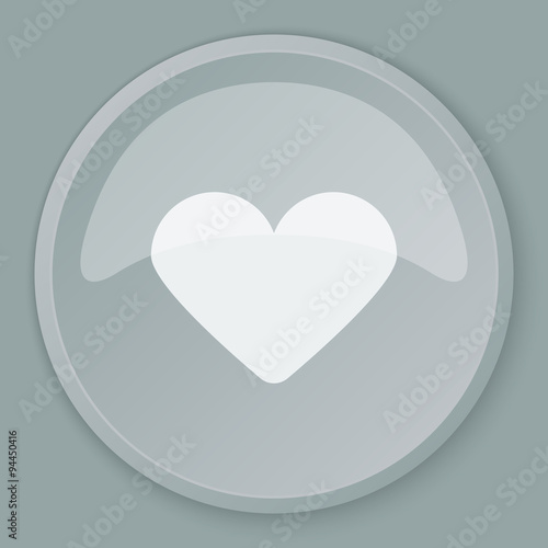 White Heart icon on grey web button