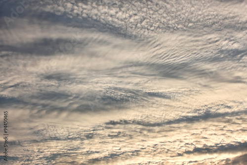 Altocumulus clouds in evening sky