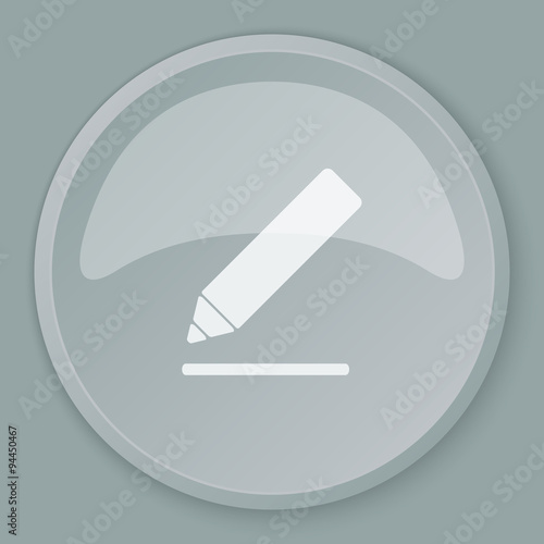 White Sign Here icon on grey web button