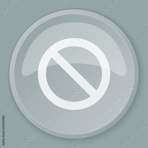 White Forbidden icon on grey web button