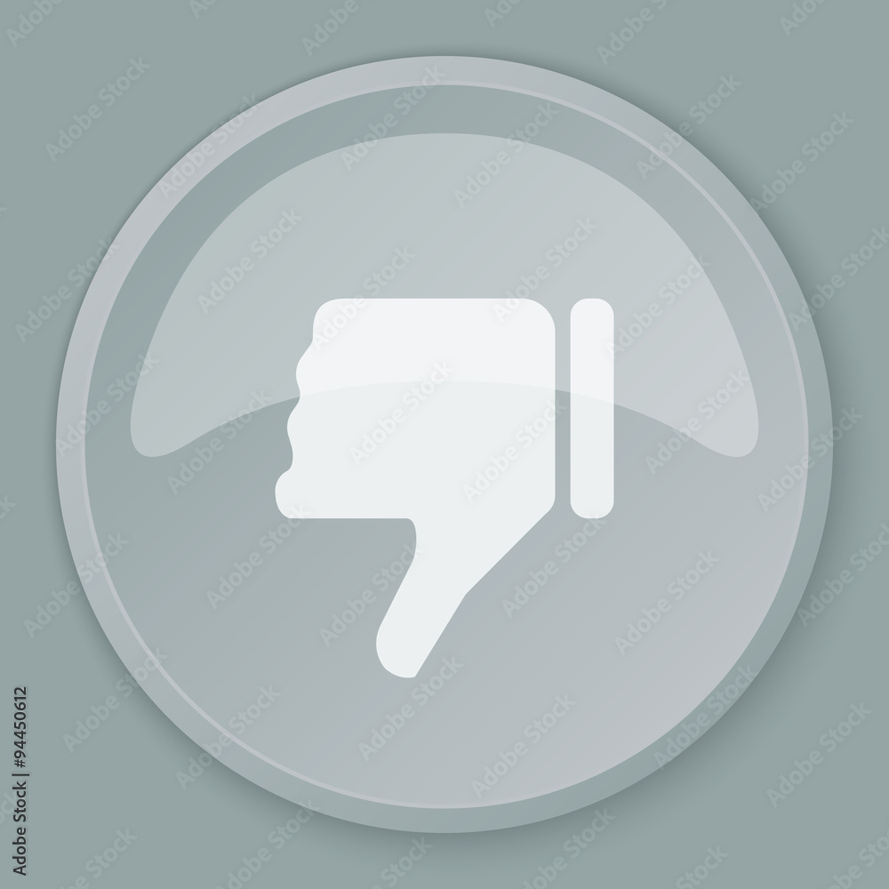 White Thumb Down icon on grey web button