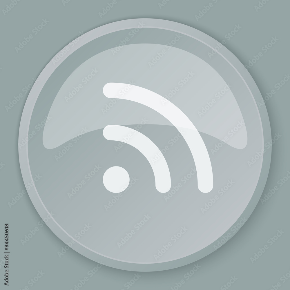 White Rss icon on grey web button White Rss icon on grey web button