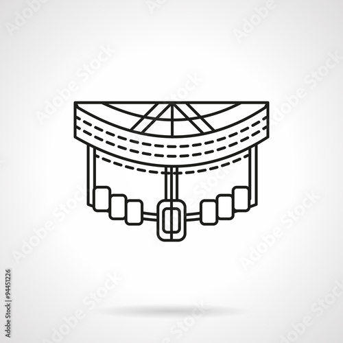 Longboard front abstract line vector icon