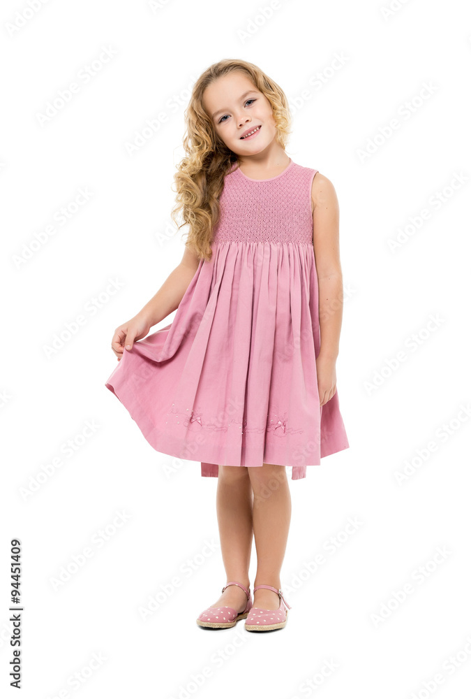 Little Girl in a Pink Dress Posing Little Girl in a Pink Dress Posing