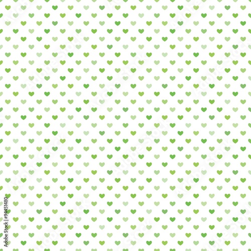 Green Little Hearts Seamless Pattern