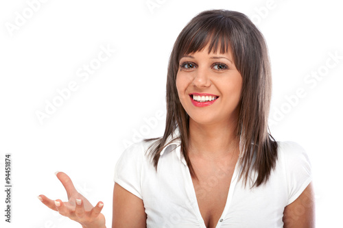 Wallpaper Mural Young woman gesturing Torontodigital.ca