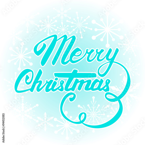 Vector Merry Christmas card. Hand lettering and calligraphy.