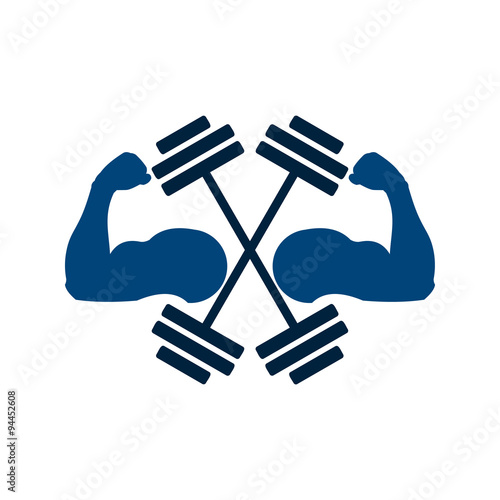 Bicep Triceps Muscle Fitness Training Center Logo