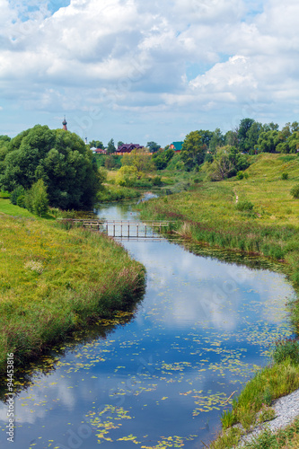 Idyllic Landscape of Patriarchal City Suzdal with Klyazma River