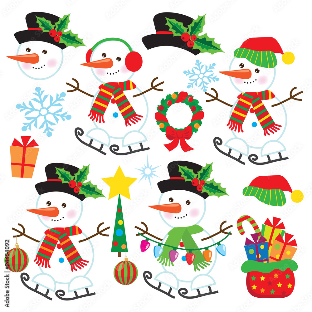Cute snowman vector illustration Cute snowman vector illustration