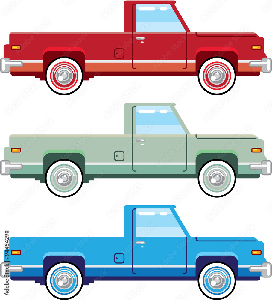 Stylized Vector Old Pickup Truck vector