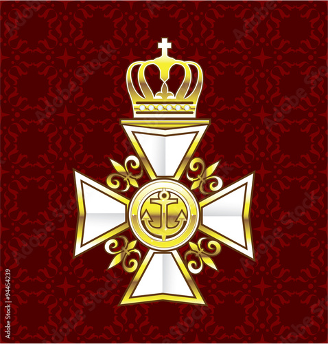 Royal Gold White Navy Cross