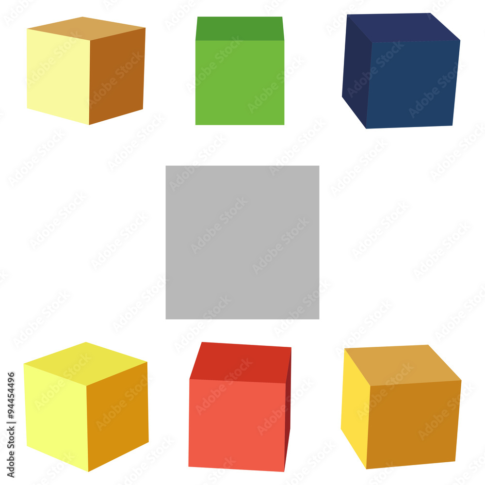 Obraz premium Multicolored geometric cubes