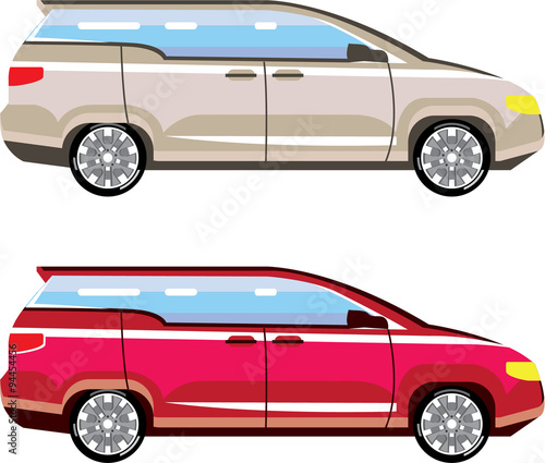 Stylized Family Van Vector