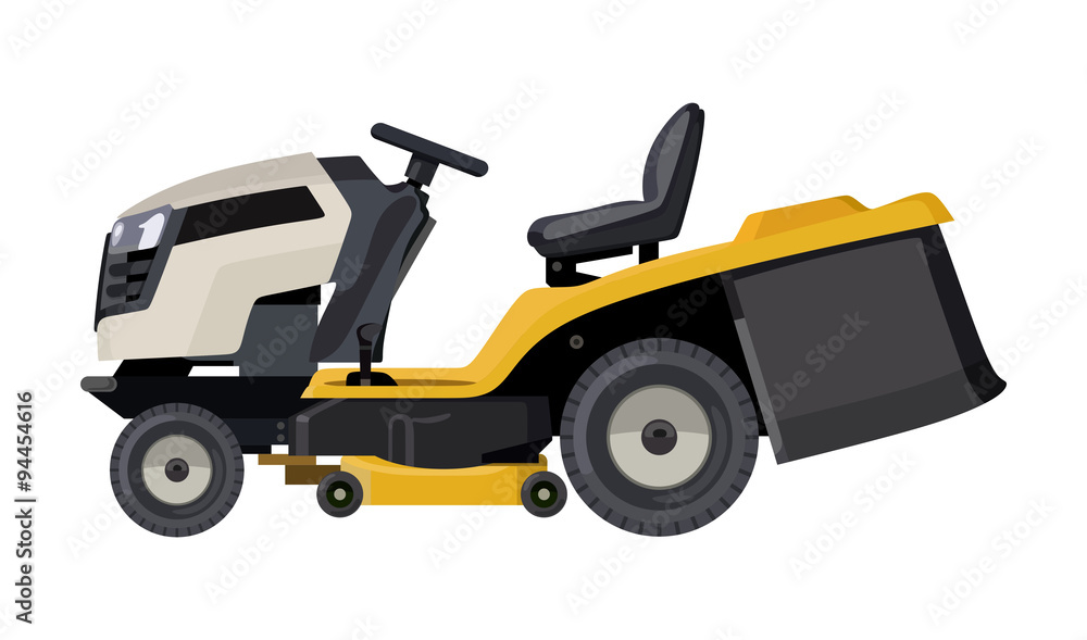 Yellow lawn mower