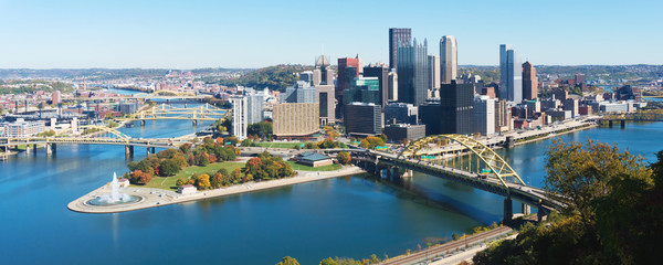 Fototapete Nordamerika Panoramablick auf Pittsburgh, PA  © Konstantin L