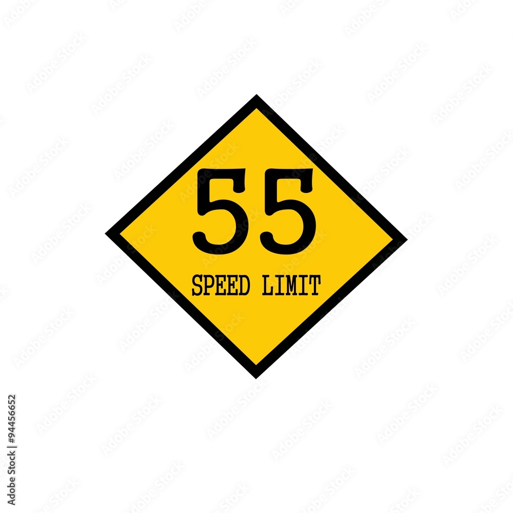 Speed limit 55 black stamp text on background yellow Speed limit 55 black stamp text on background yellow