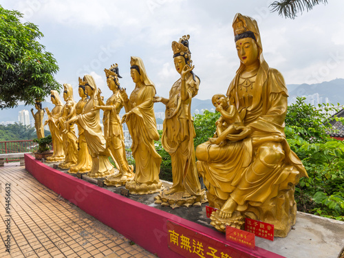 Statues at Ten Thousand Buddhas Monastery in Sha Tin, Hong Kong,