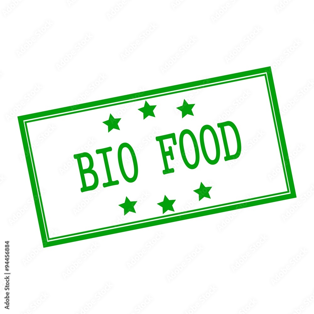 bio food green stamp text on background white and star bio food green stamp text on background white and star