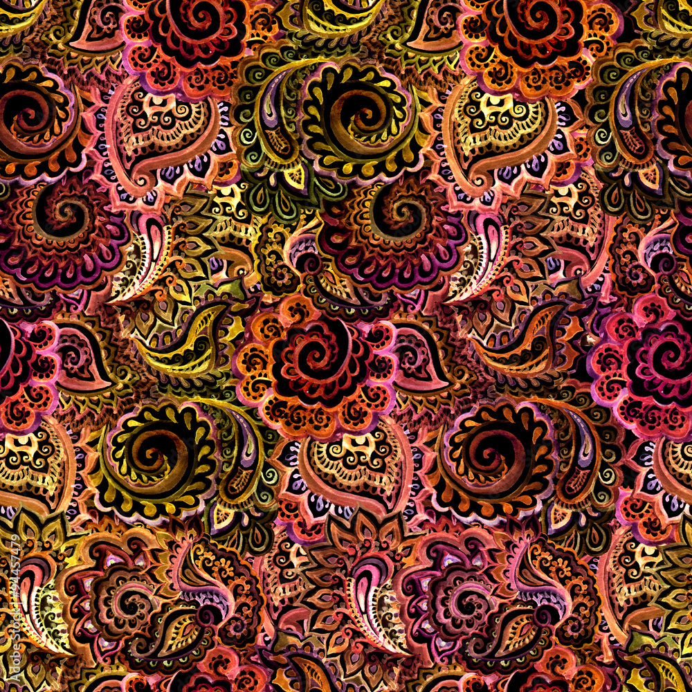 Shiny pink and gold pattern of ethnic ornate wallpaper Shiny pink and gold pattern of ethnic ornate wallpaper