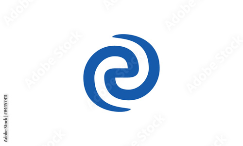 Letter E spiral logo vector