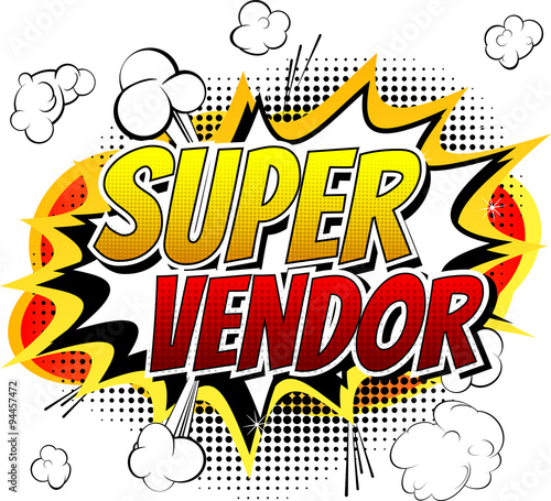 Fototapeta Super Vendor - Comic book style word on comic book abstract background.