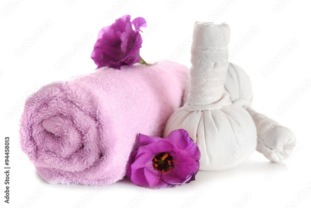 Beautiful spa composition isolated on white Beautiful spa composition isolated on white