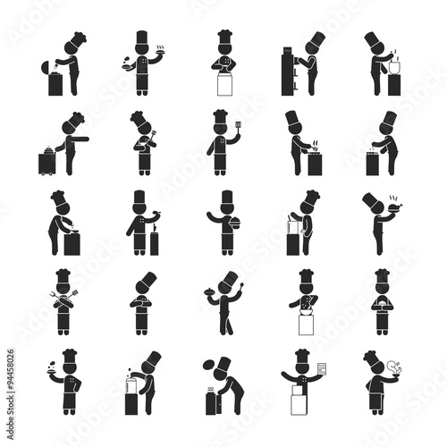 Set of chef  , Human pictogram Icons