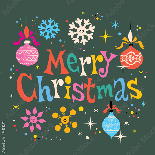 Merry Christmas retro greeting card