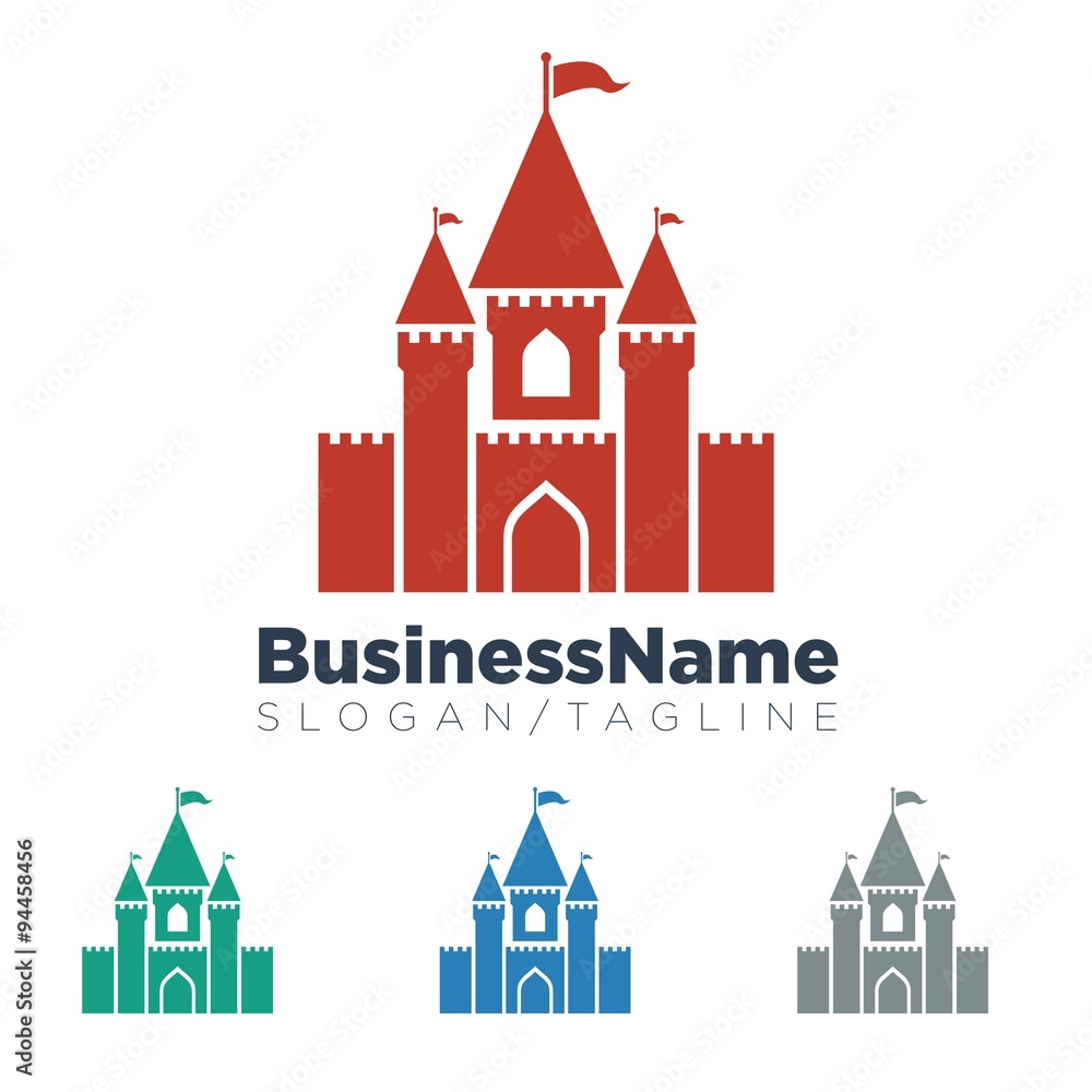 Fototapeta premium Castle Fortress logo icon Vector