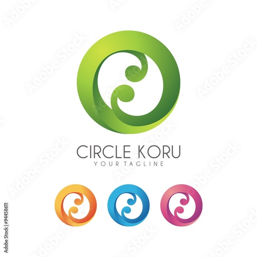 Circle Koru Logo - Vector - Illustration photo