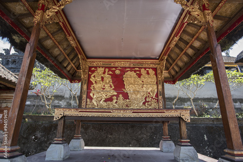 Historic carving at Besakih complex Pura Penataran Agung Bali, Indonesia.