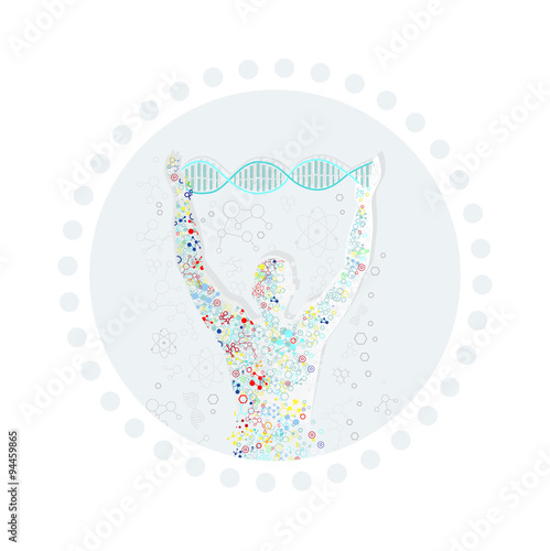 Form Man with Human DNA. Concept Scientific