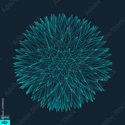 3d Sphere With Prickles. Abstract Geometric Object. 
