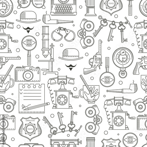 Seamless pattern detective icons