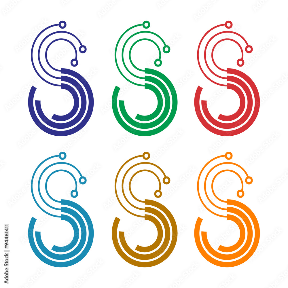 S Connection Tech Symbol Color Variation S Connection Tech Symbol Color Variation