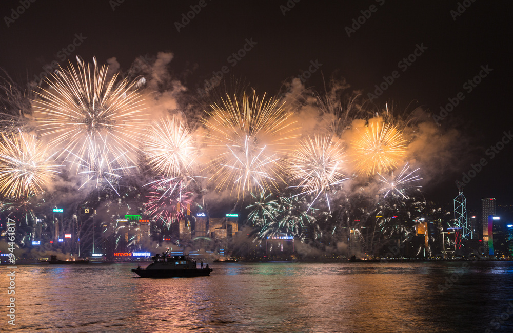 Obraz premium Hong Kong fireworks