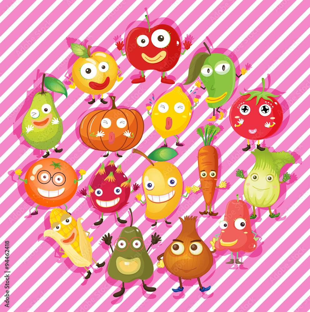 Different kind of fruits and vegetables Different kind of fruits and vegetables