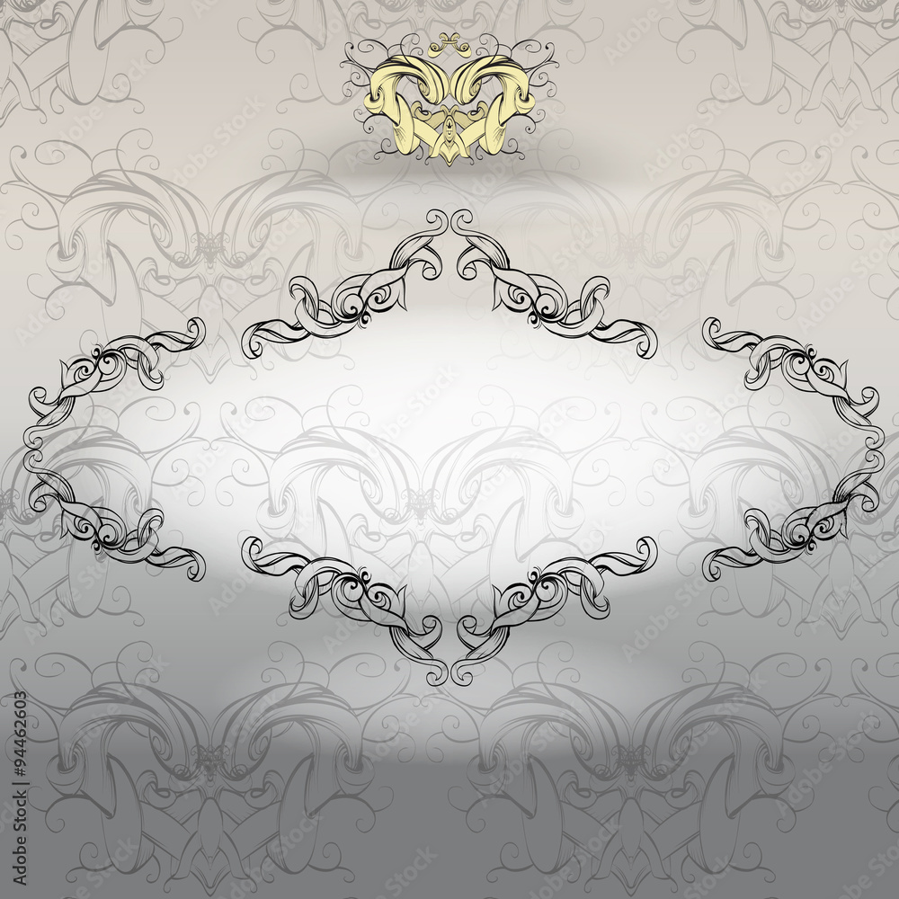 drawing hand vintage frame baroque elements for advertising in vintage style, vector ornament, to frame the logo for text