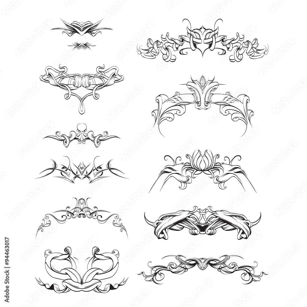 drawing hand vintage frame baroque elements for advertising in vintage style,  vector ornament, to frame the logo for text Stock Vector | Adobe Stock