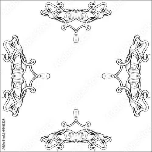 drawing hand vintage frame baroque elements for advertising in vintage style  vector ornament  to frame the logo or text