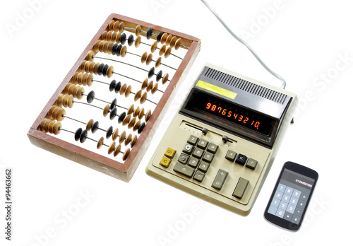 evolution of calculation abacus vintage calculator and modern 